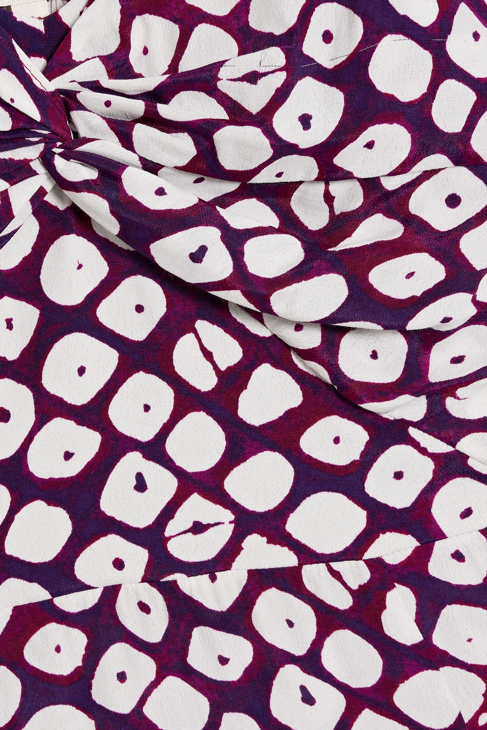 Diane Von Furstenberg Asa Twisted Printed Crepe Midi Dress In Dark Purple