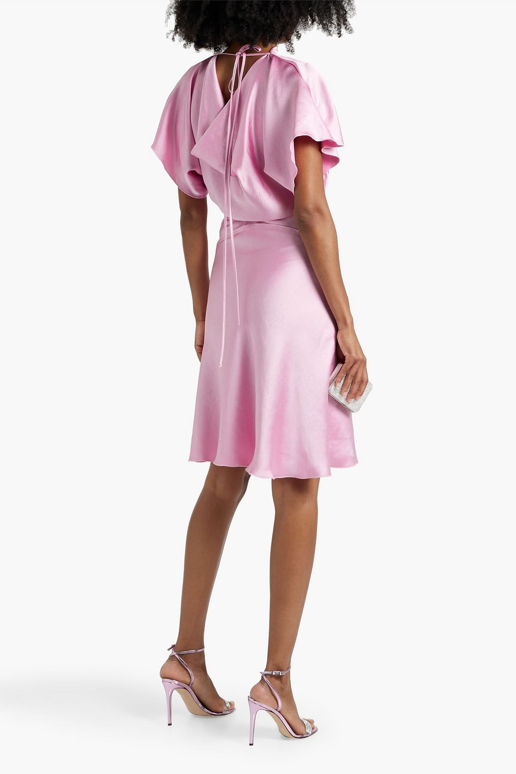 VICTORIA BECKHAM Draped crinkled-satin mini dress
