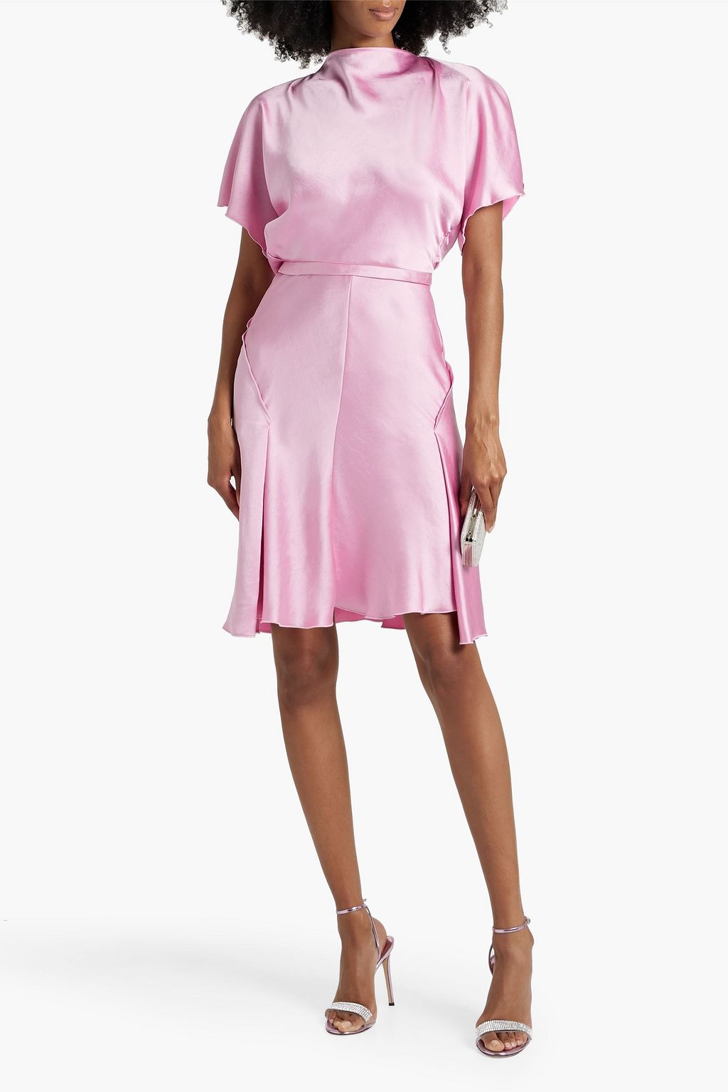 VICTORIA BECKHAM Draped crinkled-satin mini dress