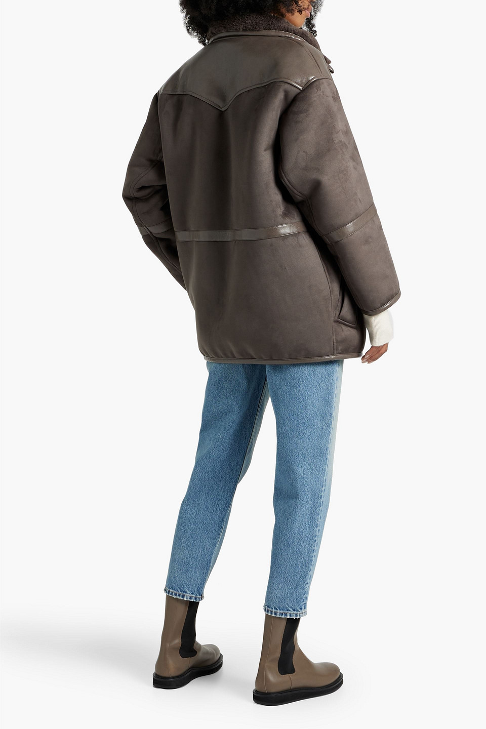 Shop Stand Studio Rylee Faux Shearling Jacket In Taupe