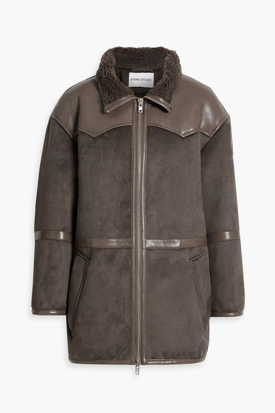 Shop Stand Studio Rylee Faux Shearling Jacket In Taupe