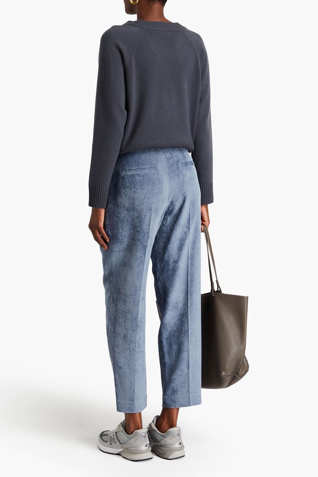 BRUNELLO CUCINELLI 코듀로이 플리츠 테이퍼드 팬츠