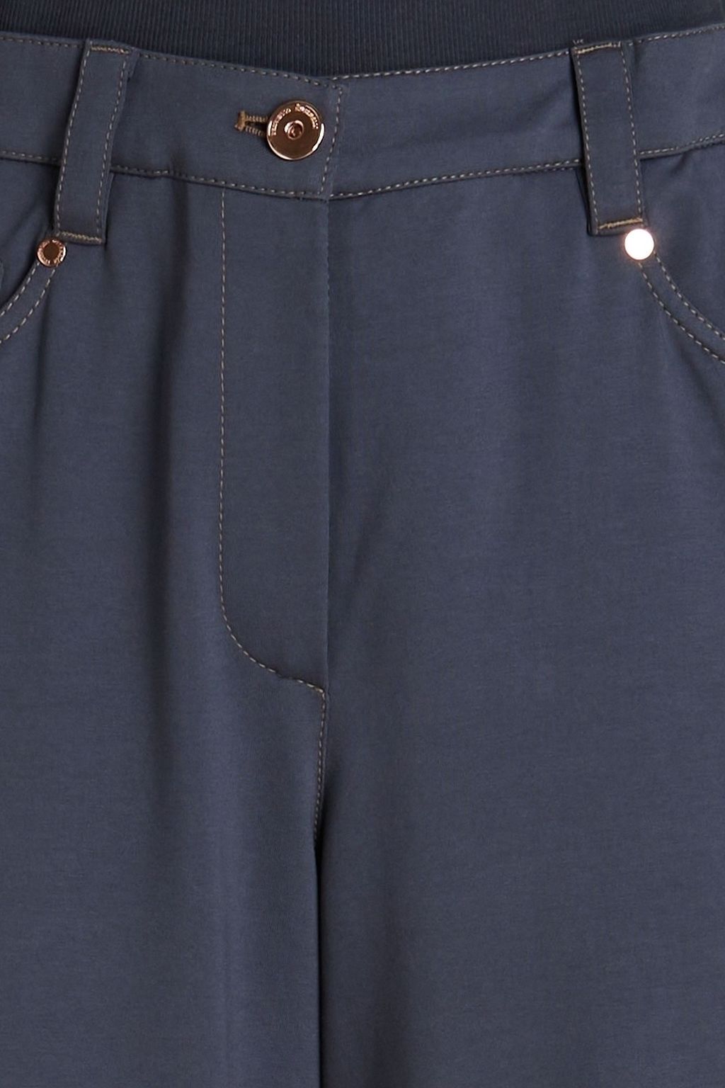 BRUNELLO CUCINELLI Bead-embellished French cotton-blend terry wide-leg pants