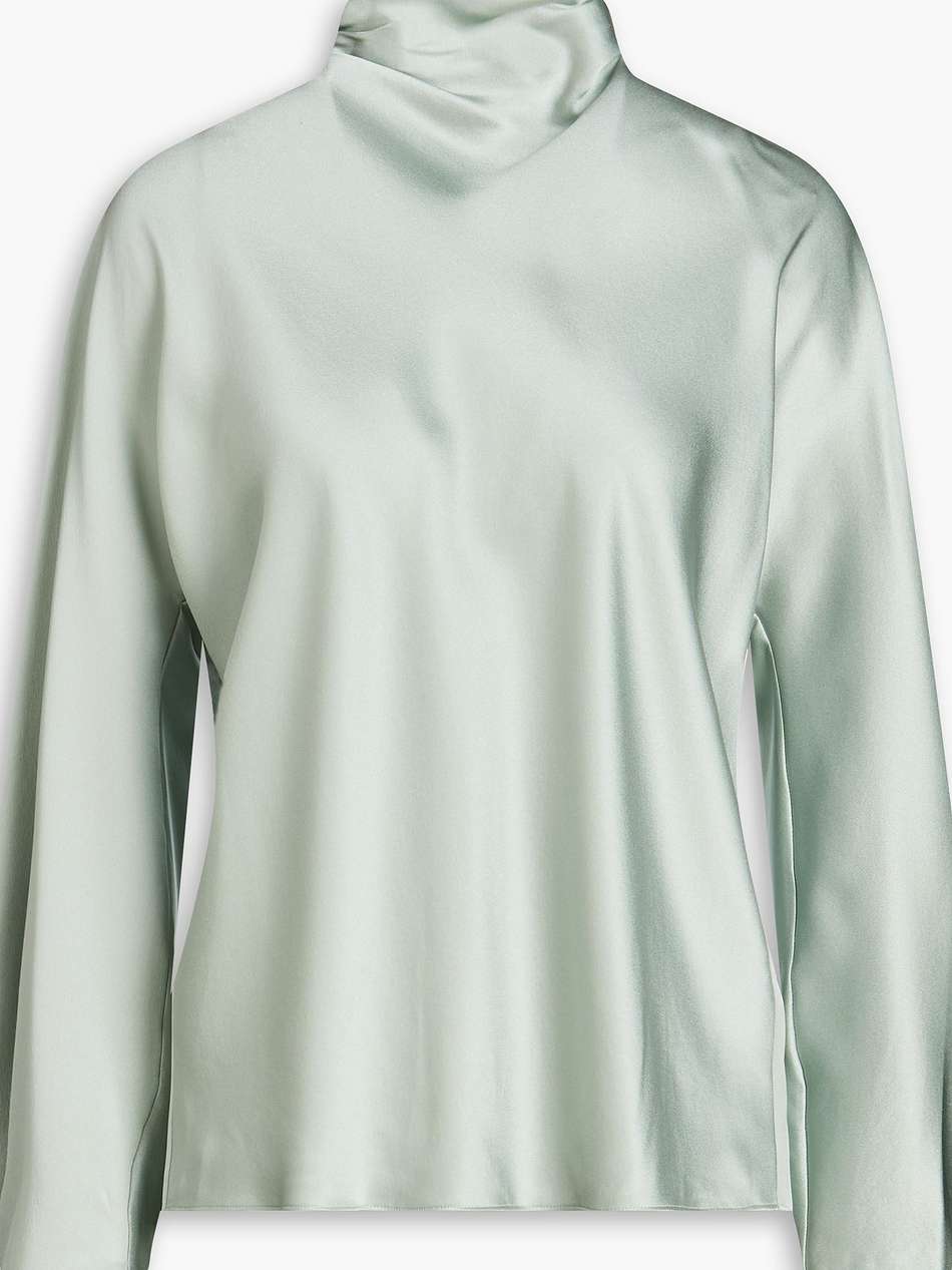 silk-satin crepe turtleneck top