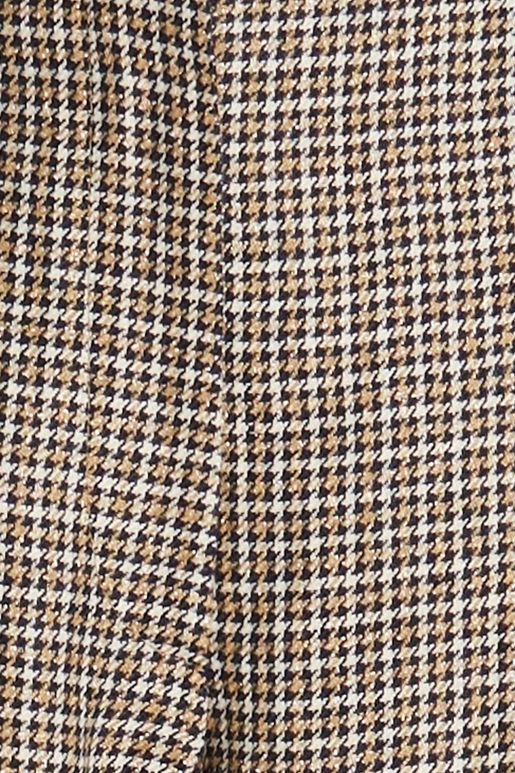 BRUNELLO CUCINELLI Bead-embellished metallic tweed houndstooth tapered pants