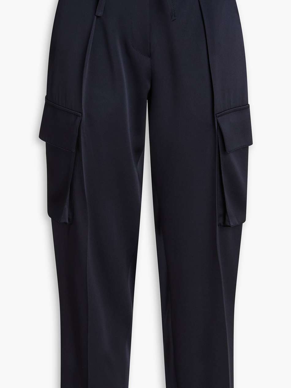 cropped bead-embellished satin-crepe cargo pants