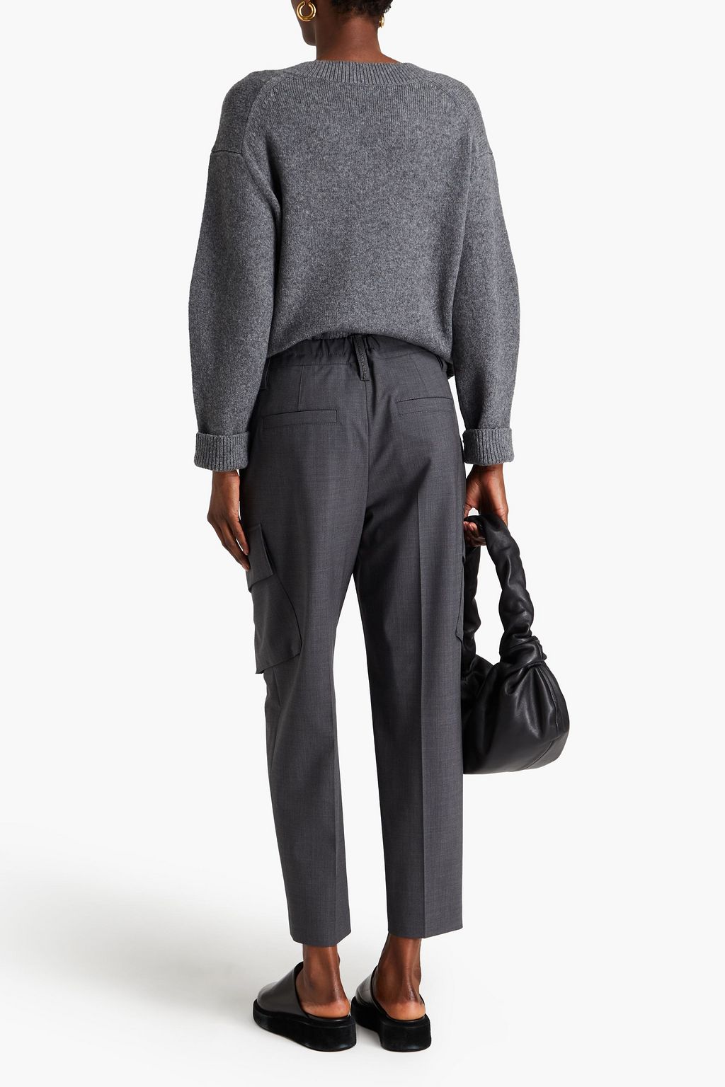 BRUNELLO CUCINELLI Pleated wool-blend crepe cargo pants