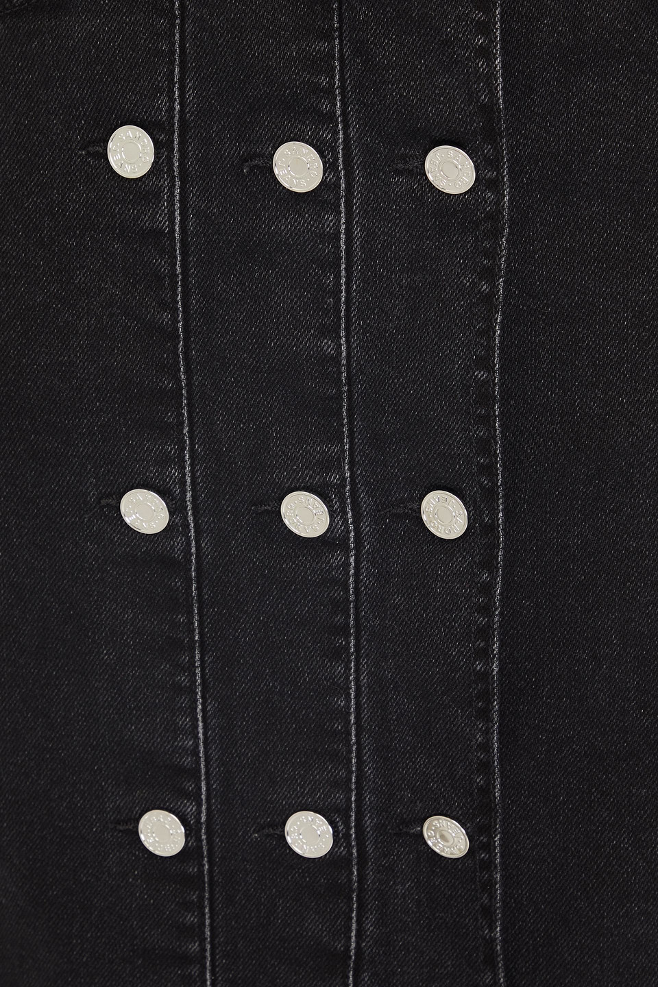 Sandro Button-embellished Denim Midi Skirt In Black