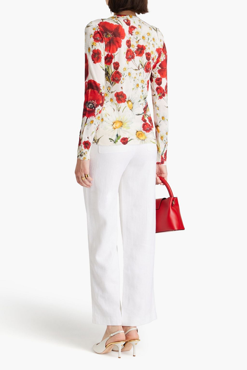 DOLCE&GABBANA Cardigan aus Seide mit floralem Print