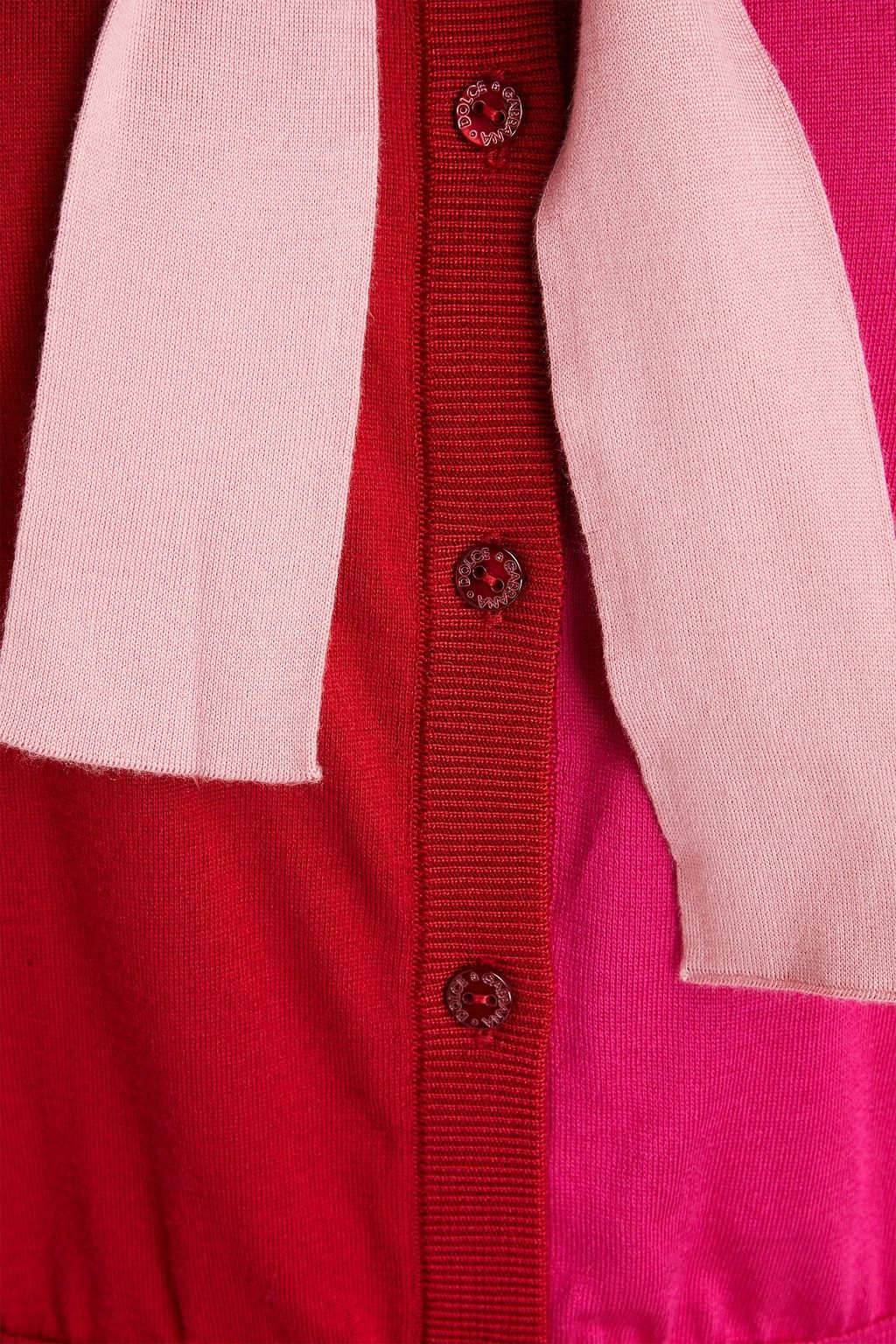 DOLCE&GABBANA Cardigan aus Seide in Colour-Block-Optik mit Schluppe