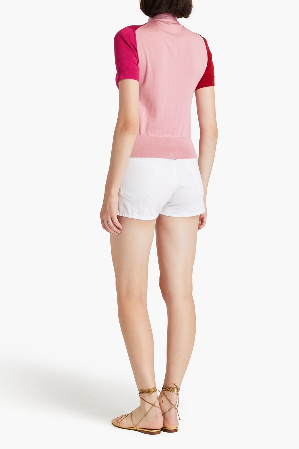 DOLCE&GABBANA Cardigan aus Seide in Colour-Block-Optik mit Schluppe