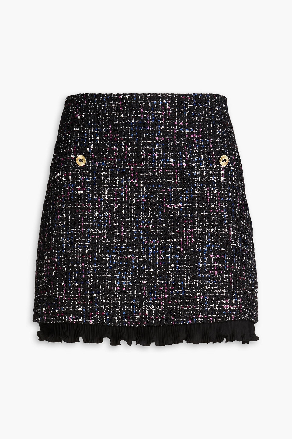 Cotton-blend tweed mini skirt