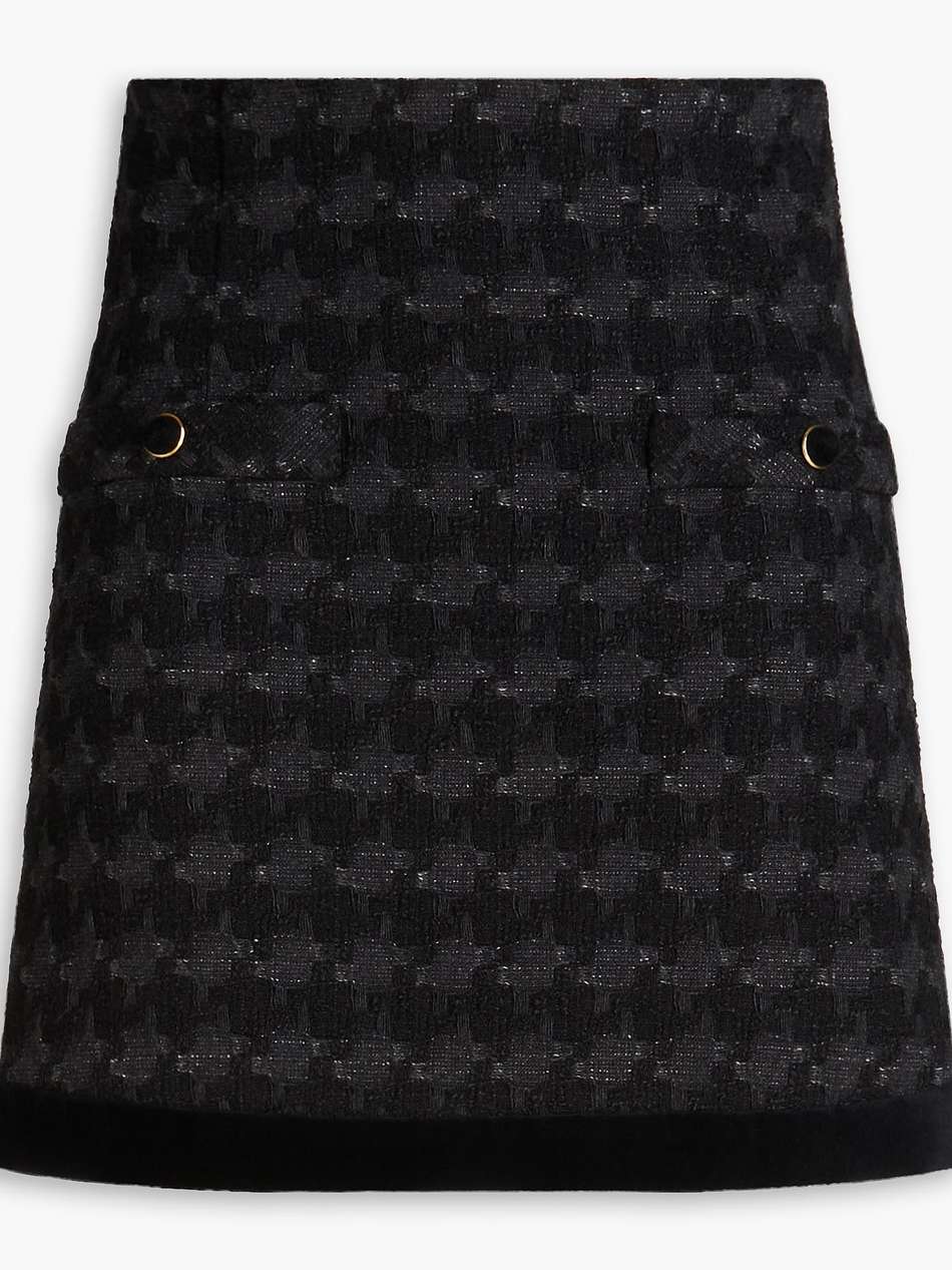 cotton-blend tweed mini skirt