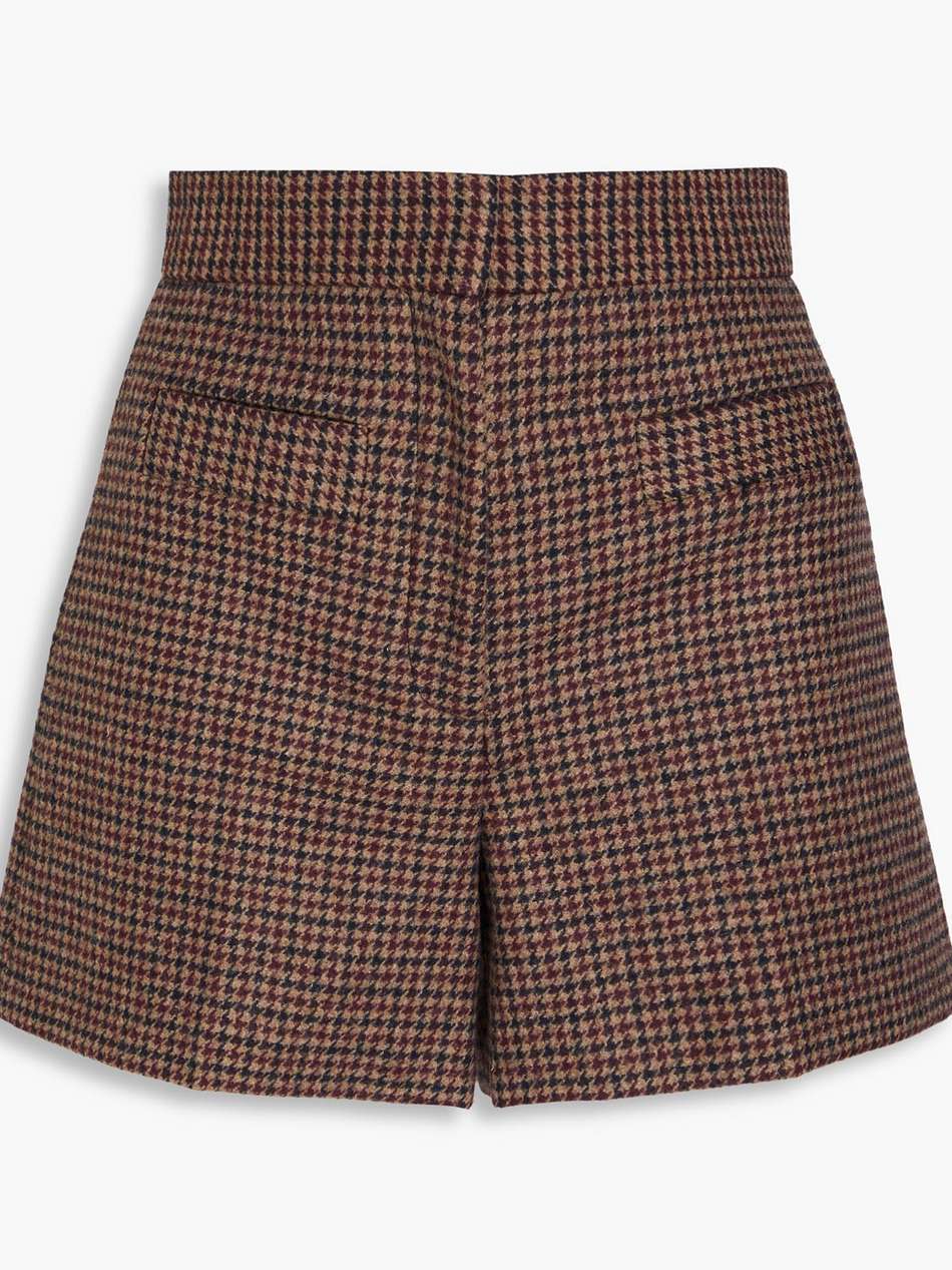 houndstooth wool-blend tweed shorts