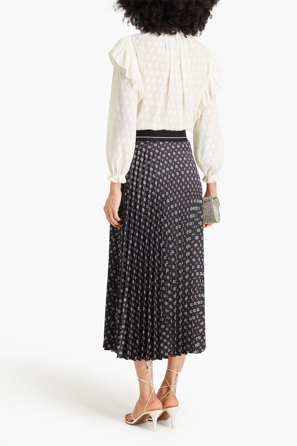 SANDRO Bluse mit Fil Coupé und Rüschen