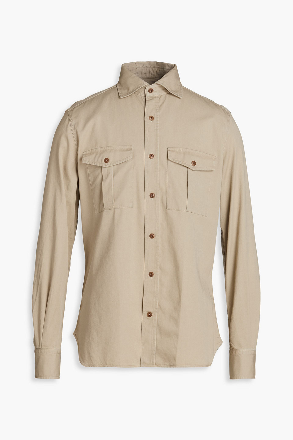 Slowear Glanshirt Cotton-gabardine Shirt In Beige