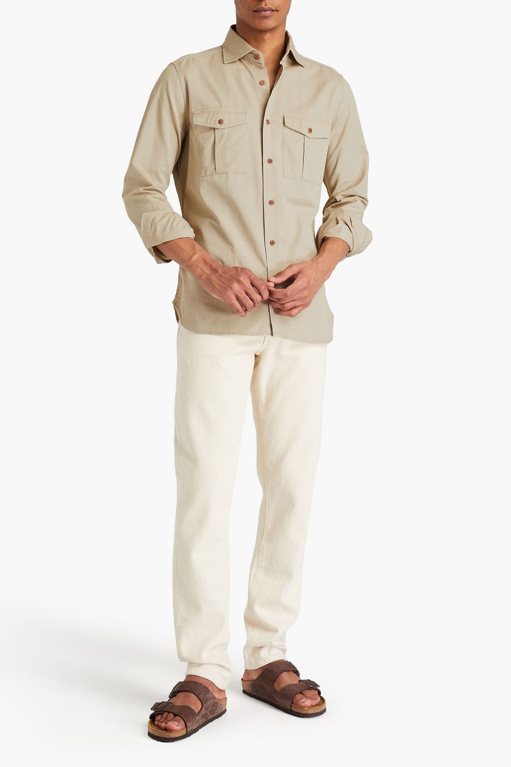 SLOWEAR قميص Glanshirt من قطن غبردين