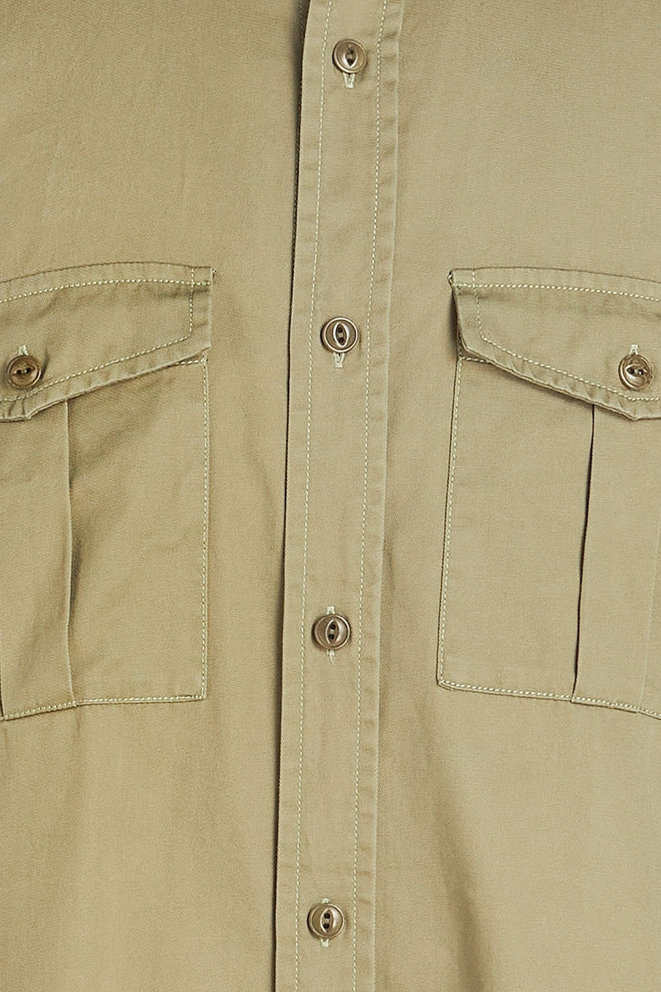 Slowear Hemd Aus Baumwoll-gabardine Mit Stickereien In Salbeigrün