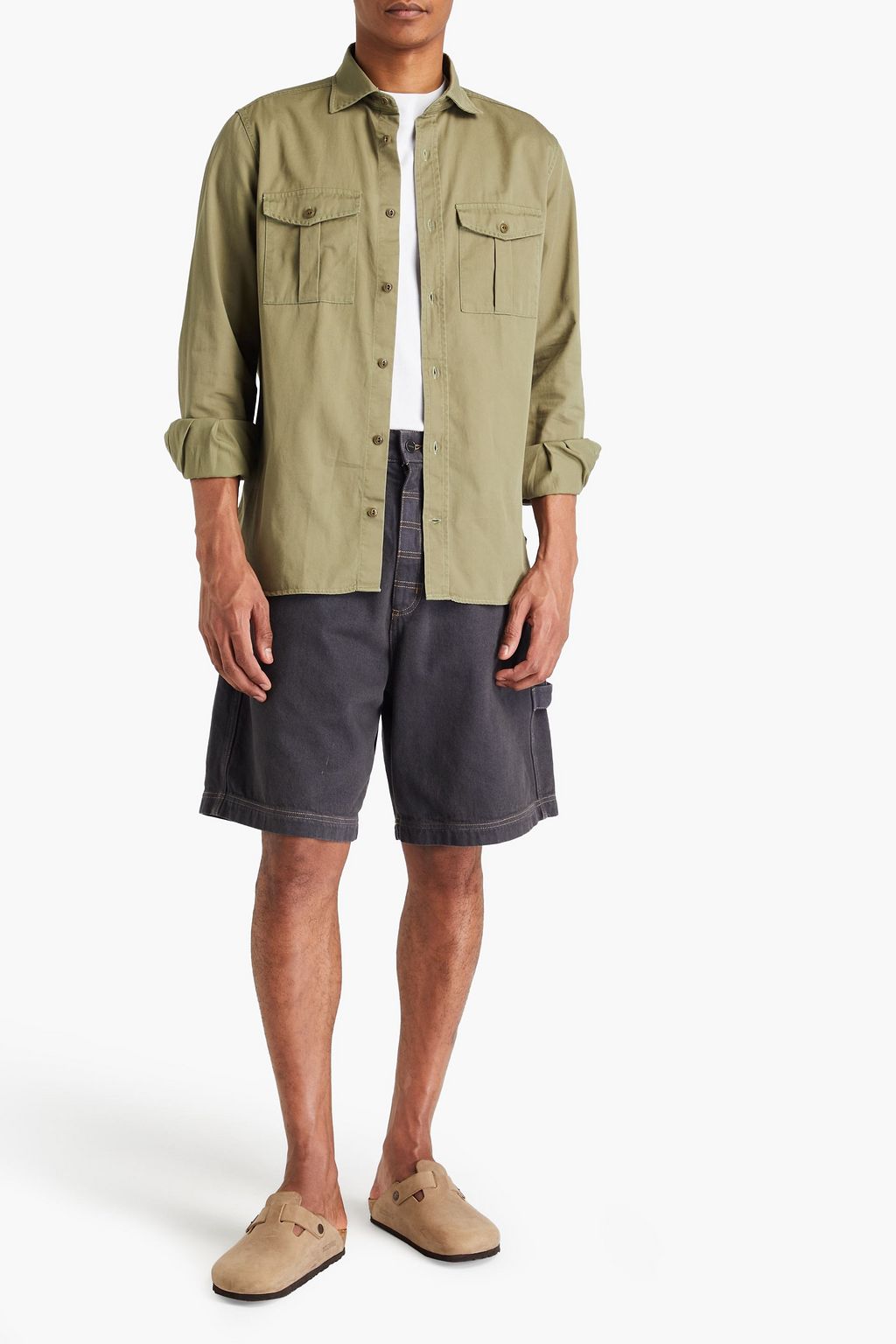 SLOWEAR قميص Glanshirt من قطن غبردين