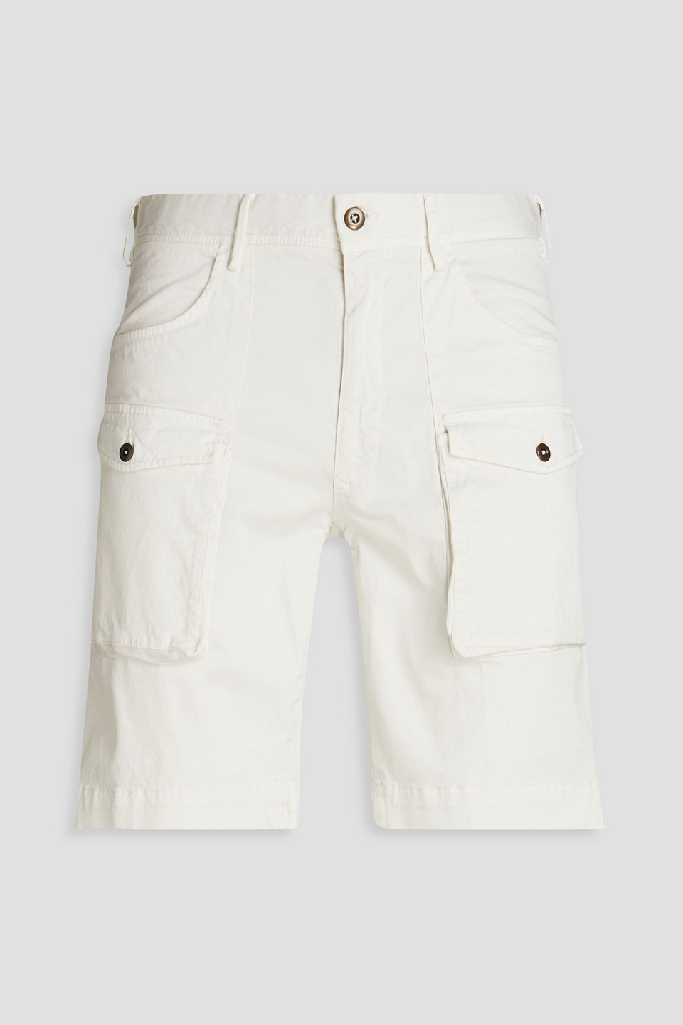 Slowear Incotex Cotton-blend Twill Cargo Shorts In Off-white