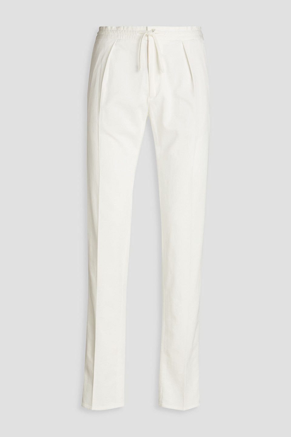 Slowear Incotex Slim-fit Cotton-blend Drawstring Pants In White