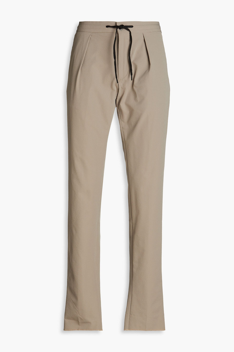 Slowear Pleated Seersucker Drawstring Pants In Mushroom