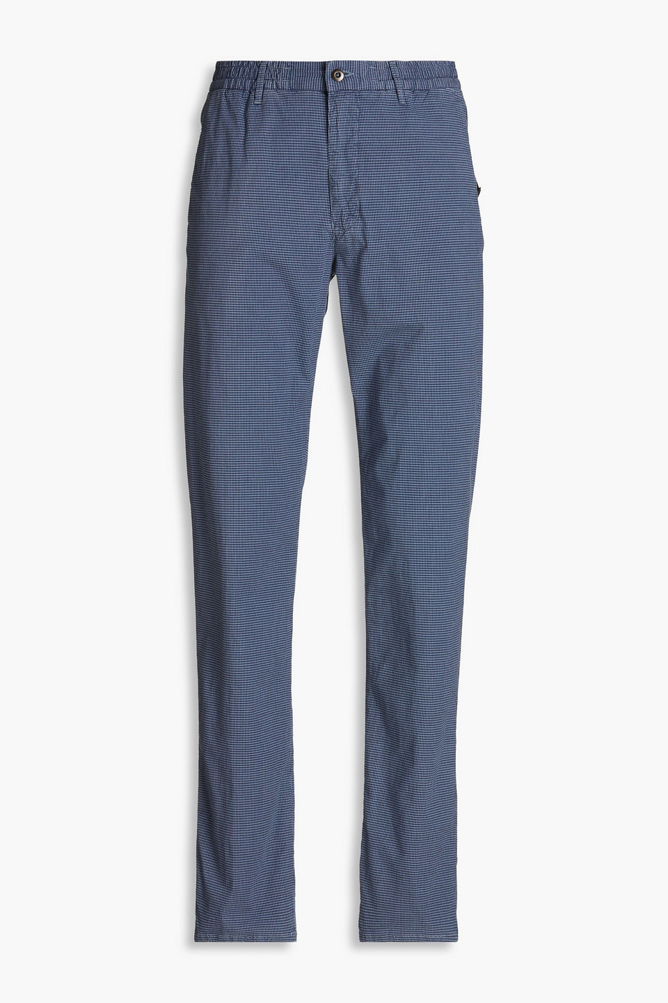 Slowear Incotex Slim-fit Gingham Cotton-blend Chinos In Slate Blue