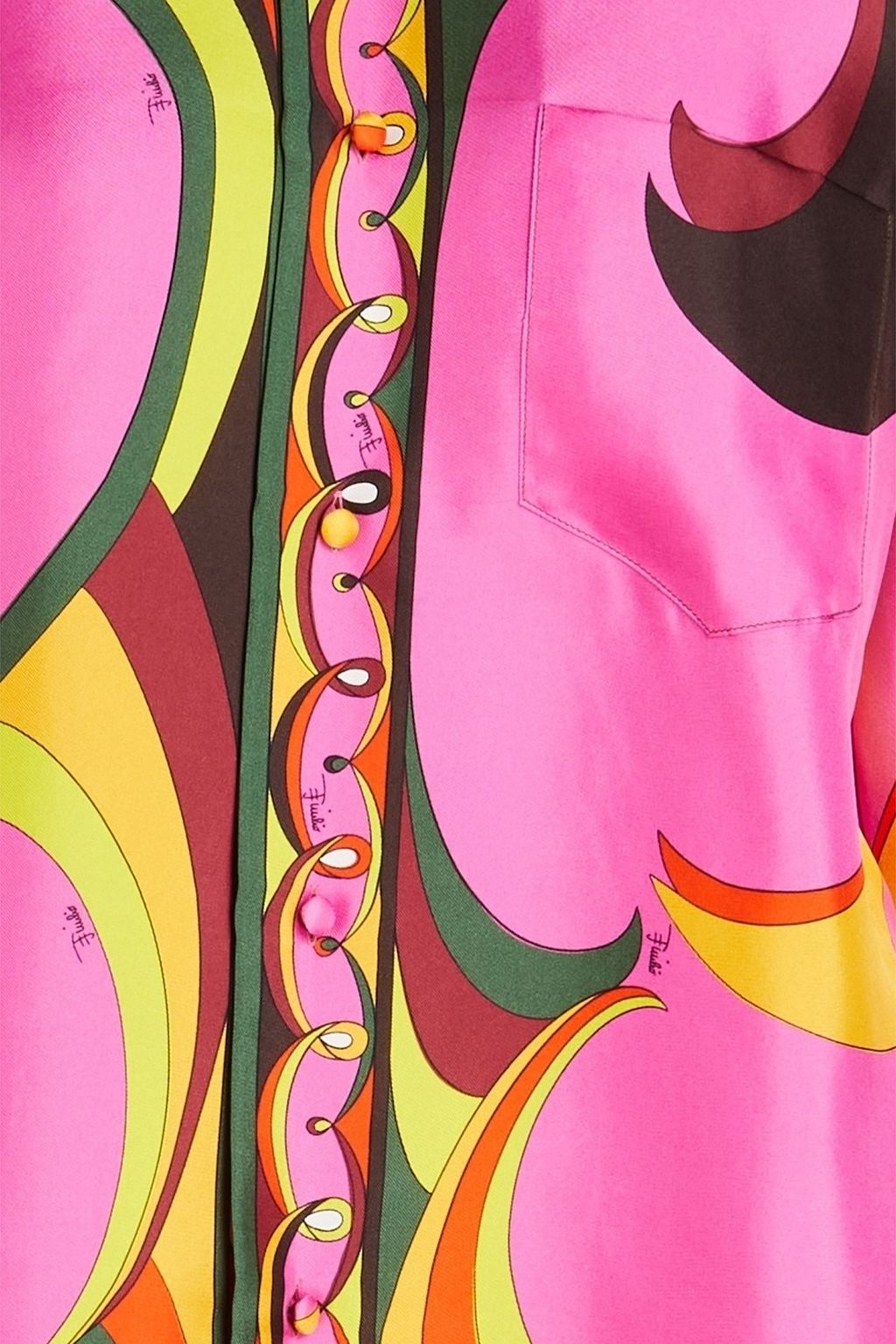 PUCCI シルクツイル シャツ プリント入り
