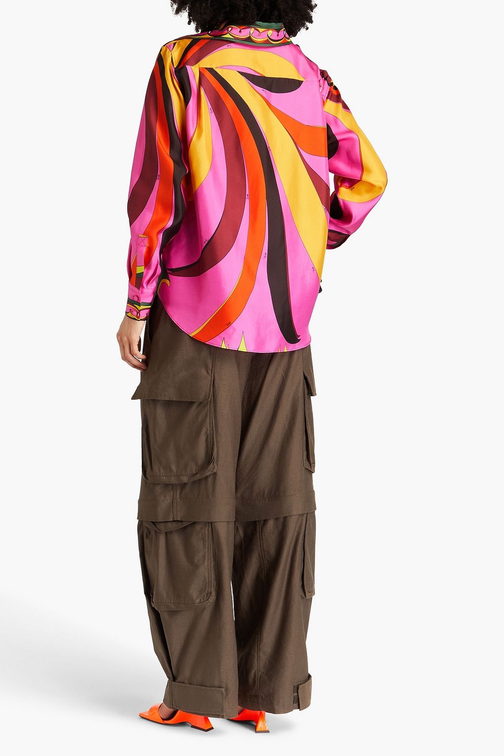 PUCCI シルクツイル シャツ プリント入り