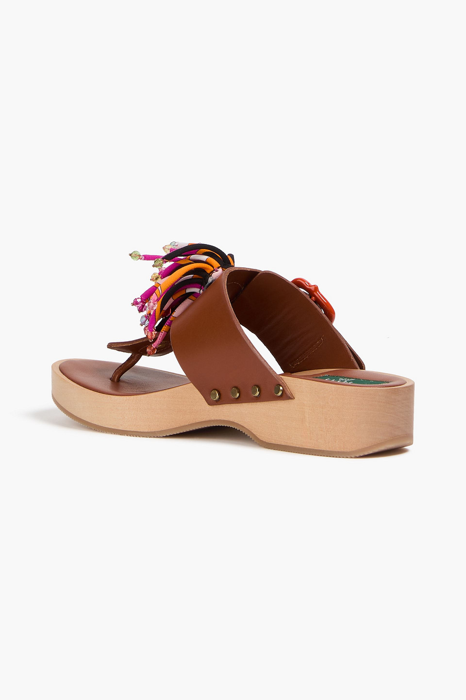 Pucci Leather Mules In Light Brown