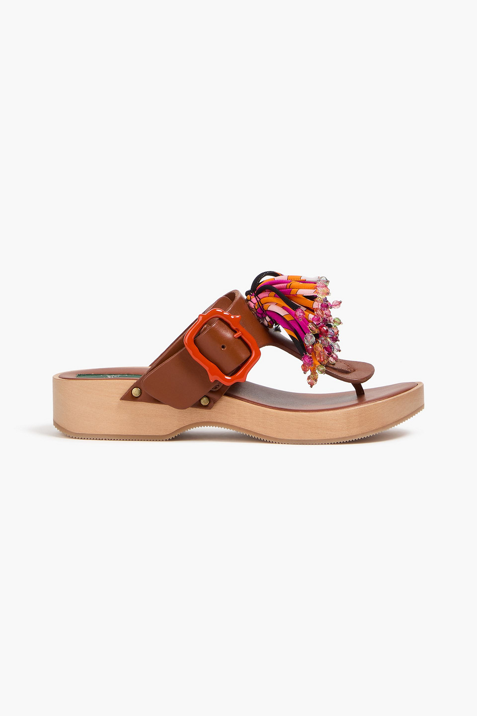 Pucci Leather Mules In Brown