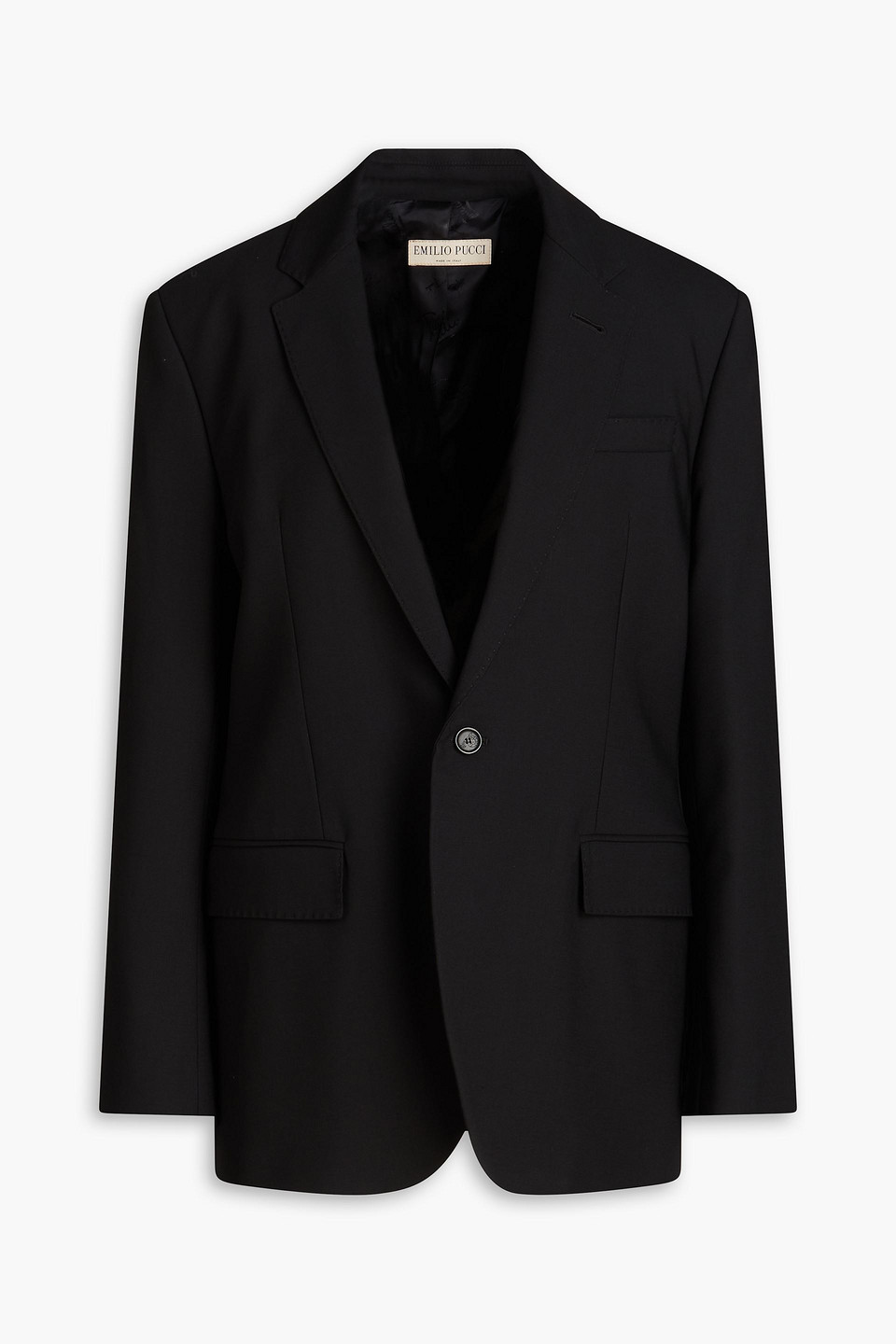 Pucci Wool-blend Crepe Blazer In Black