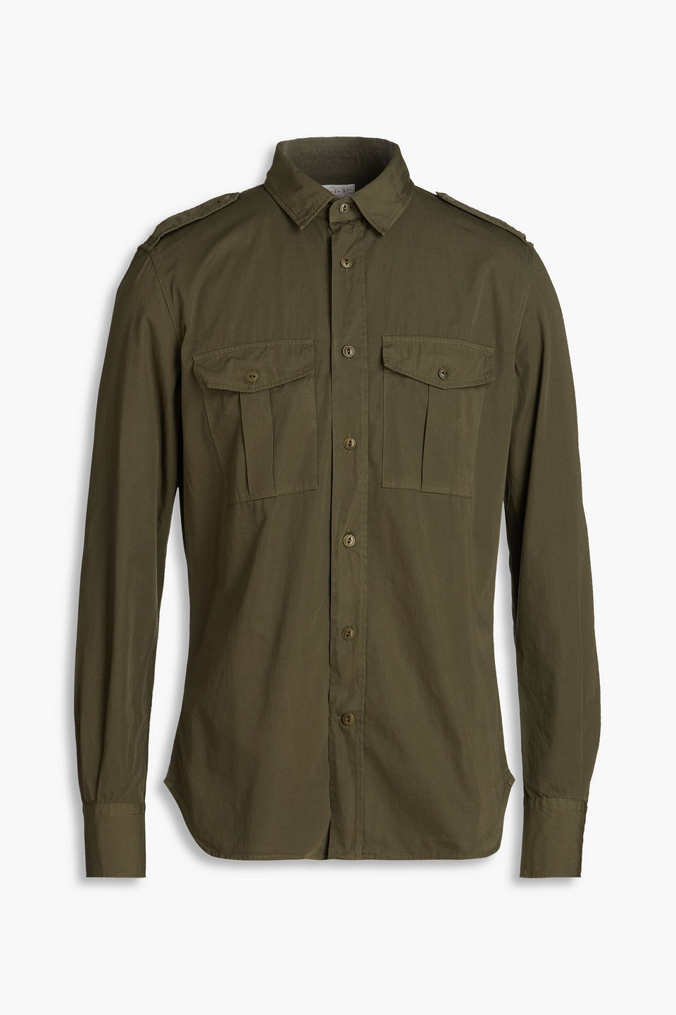 Slowear Glanshirt Cotton-poplin Shirt In Army Green