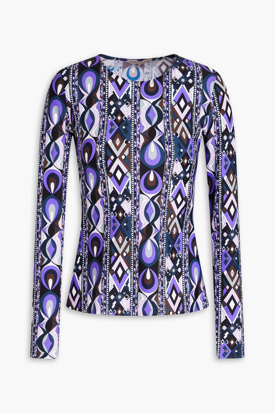 Pucci Printed Stretch-jersey Top In Purple
