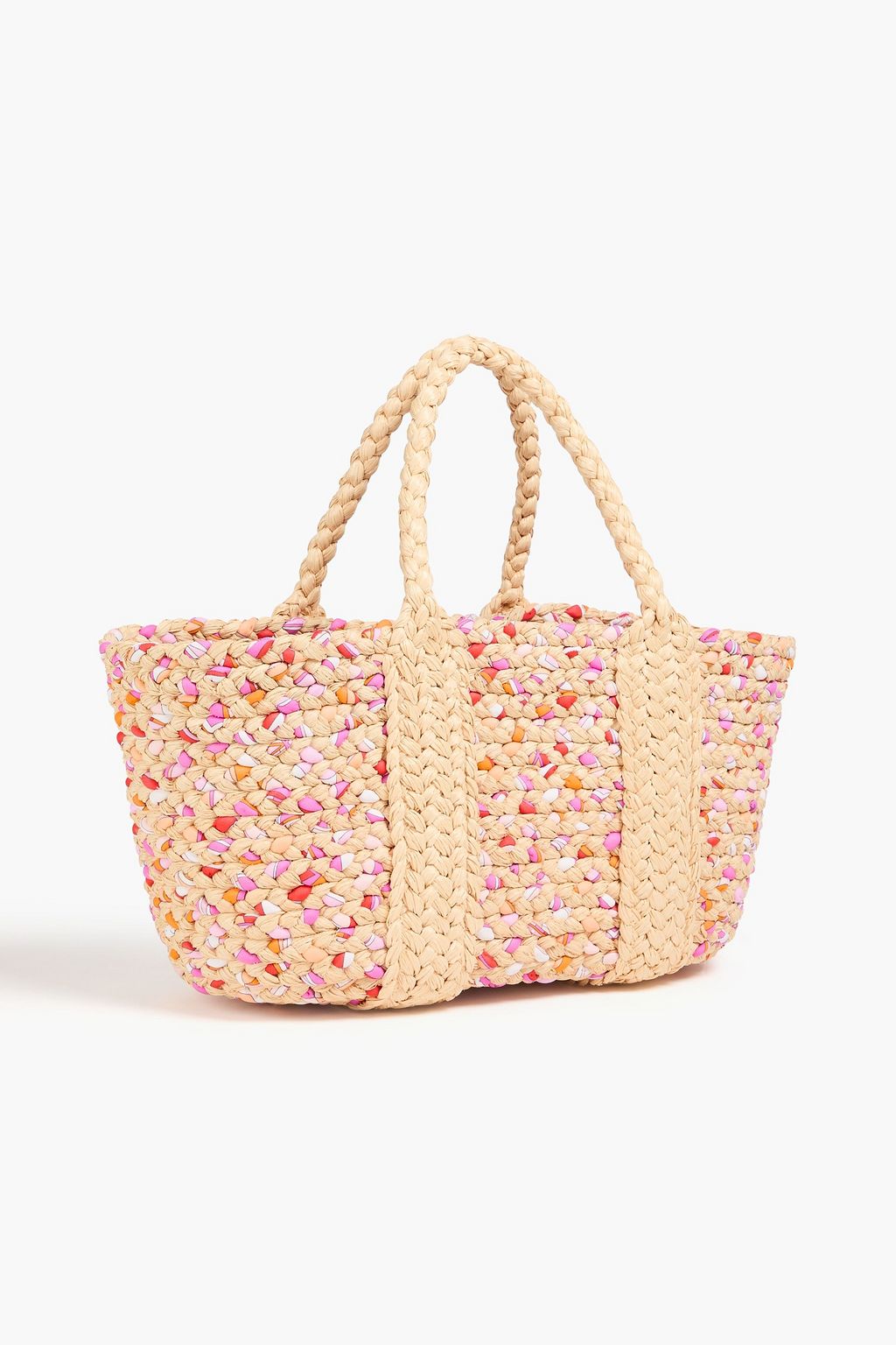PUCCI Woven raffia and jersey tote