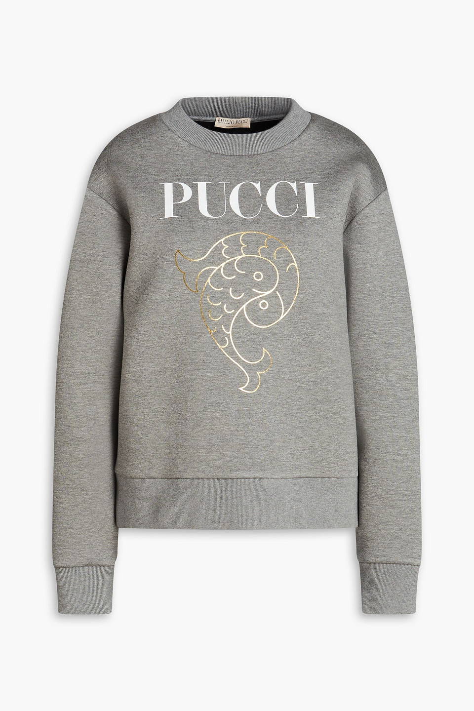 Pucci Logo-print Jersey Sweatshirt In Gray
