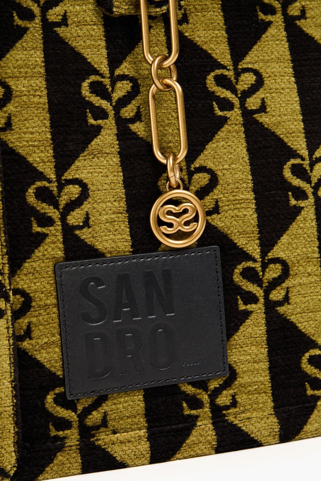 SANDRO Velvet-jacquard tote