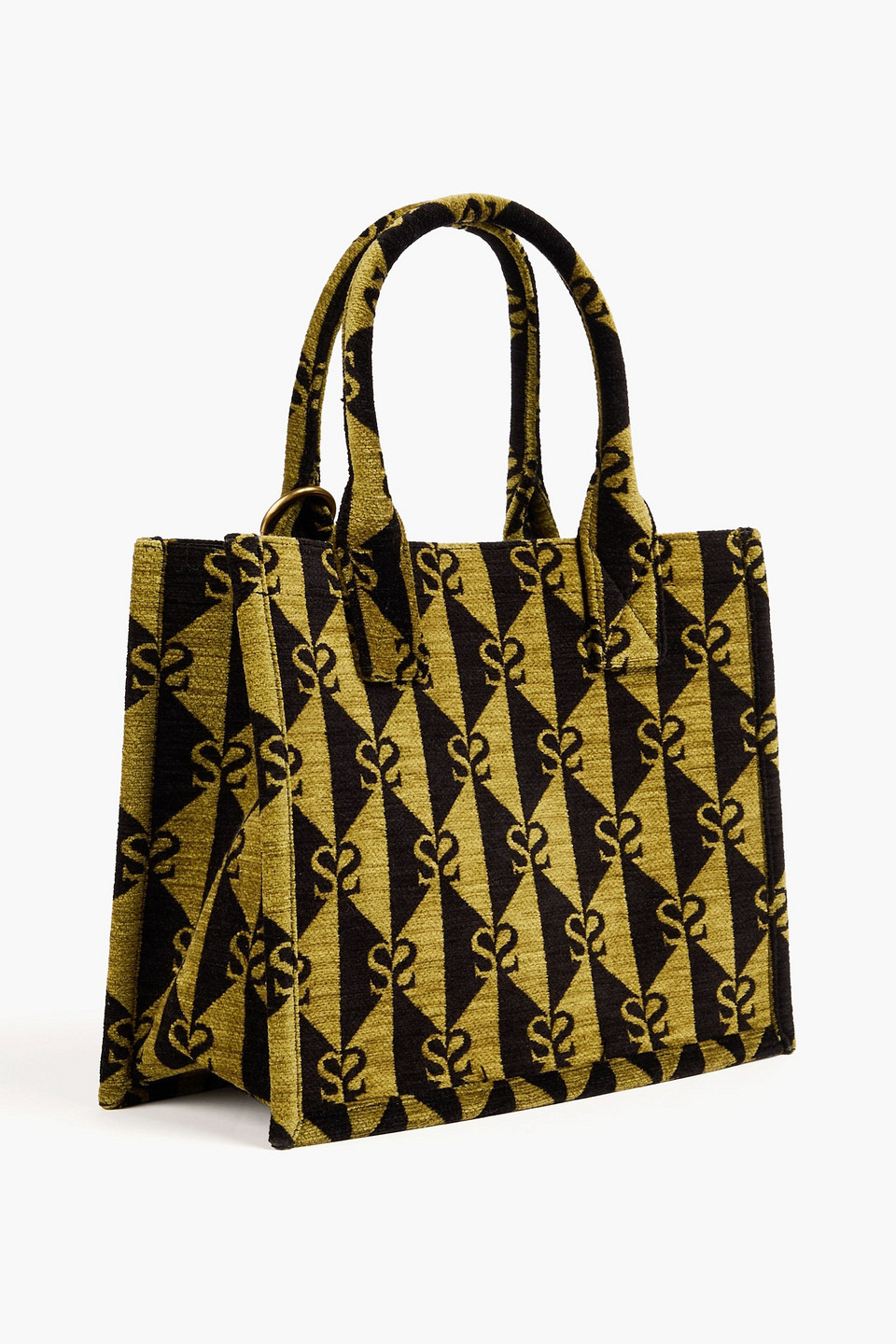 Sandro Velvet Tote In Army Green