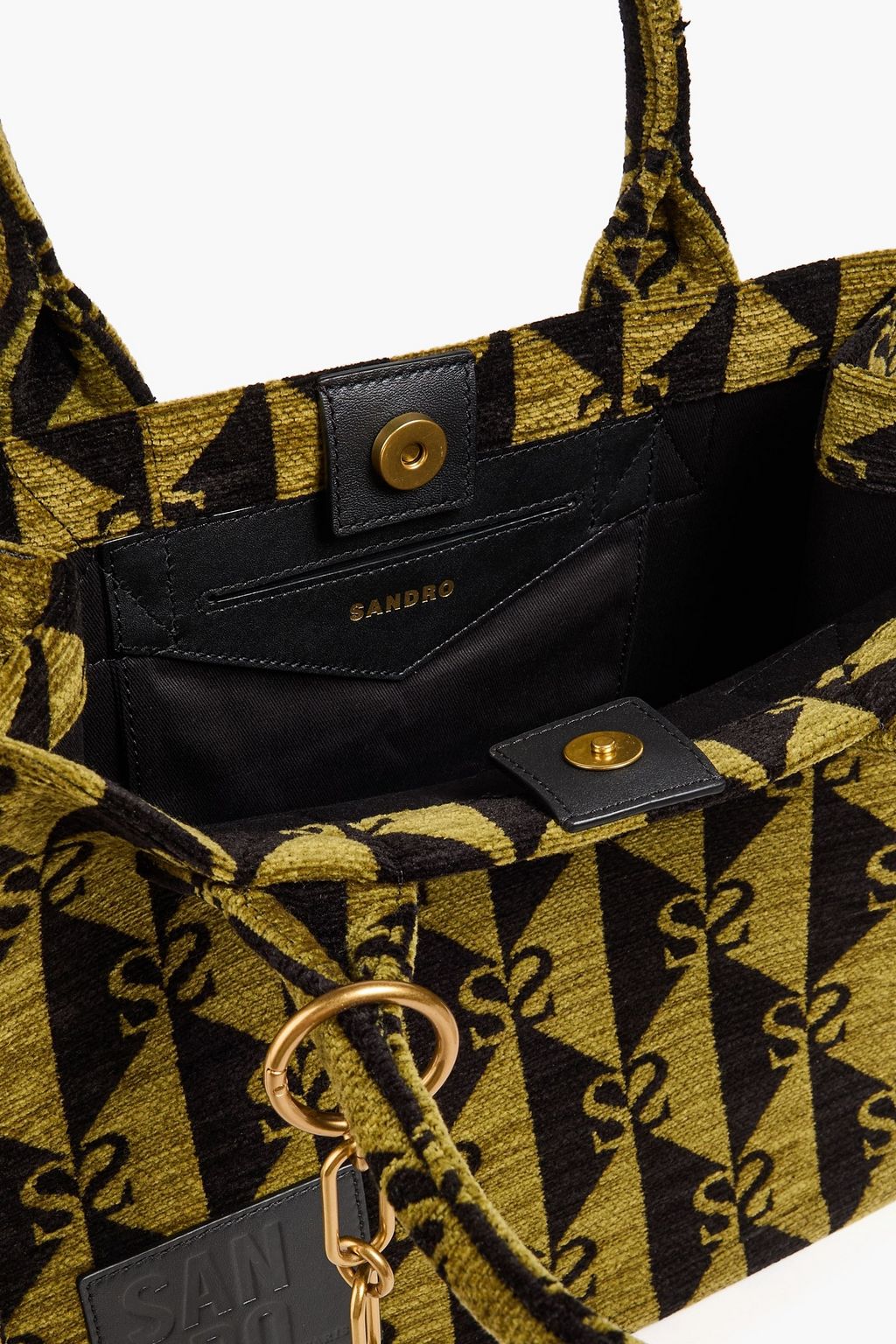 SANDRO Velvet-jacquard tote