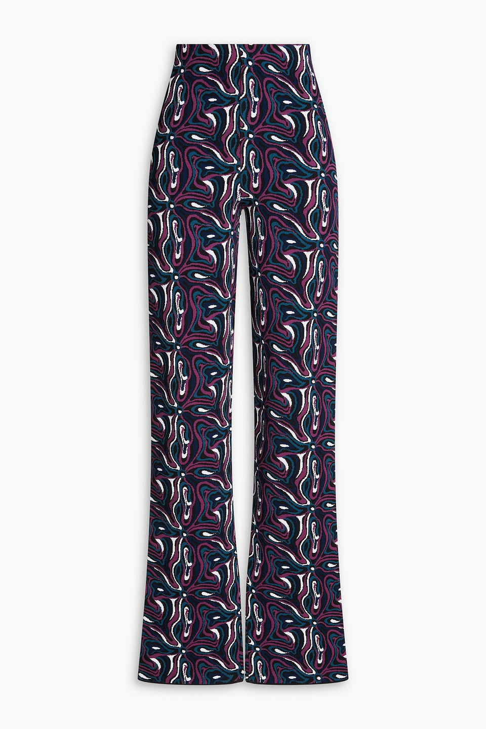 Pucci Jacquard-knit Bootcut Trousers In Violet