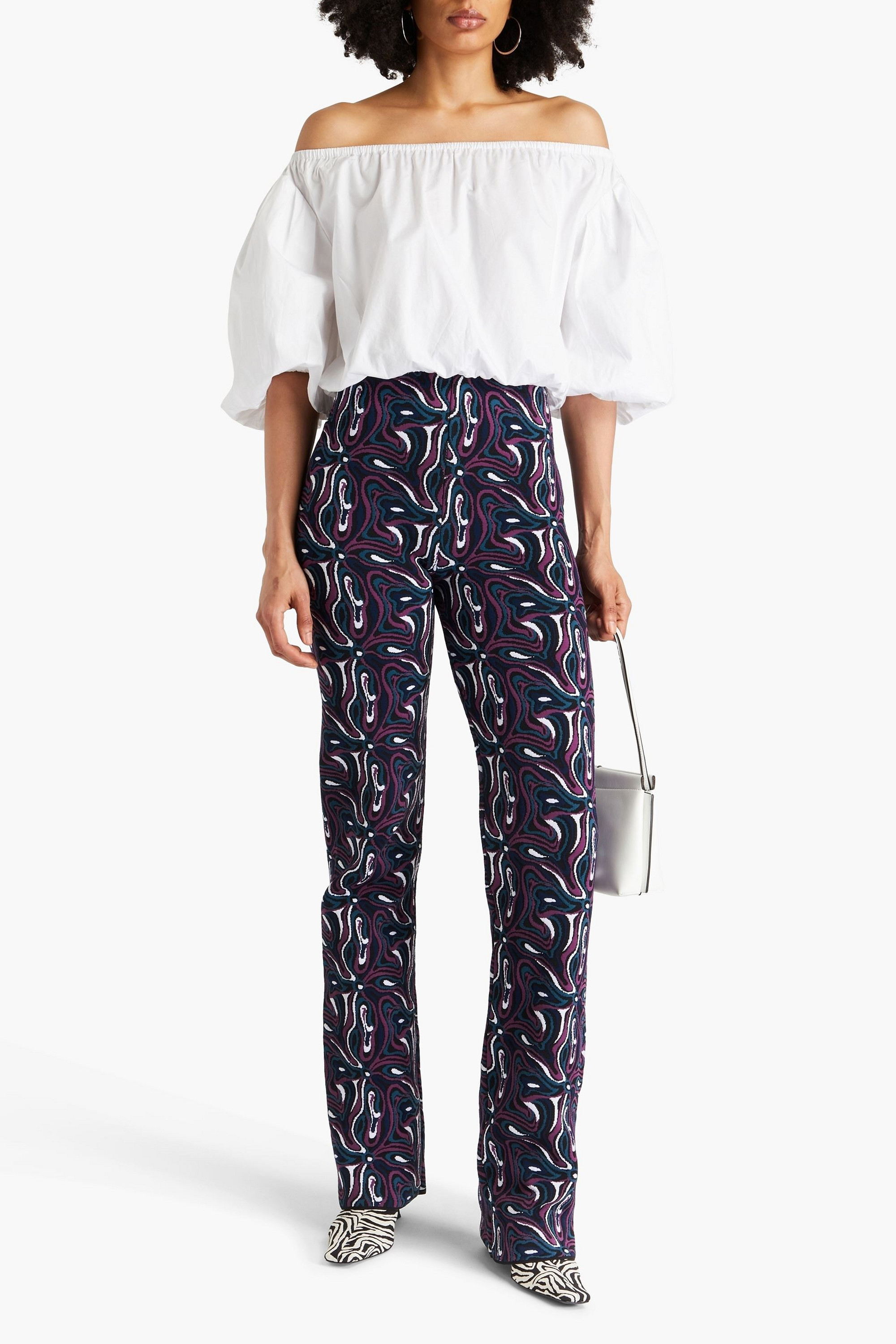 Pucci Jacquard-knit bootcut pants