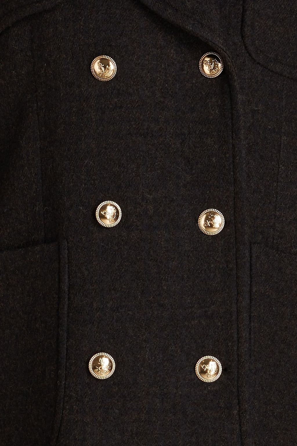 SANDRO Double-breasted wool-felt coat