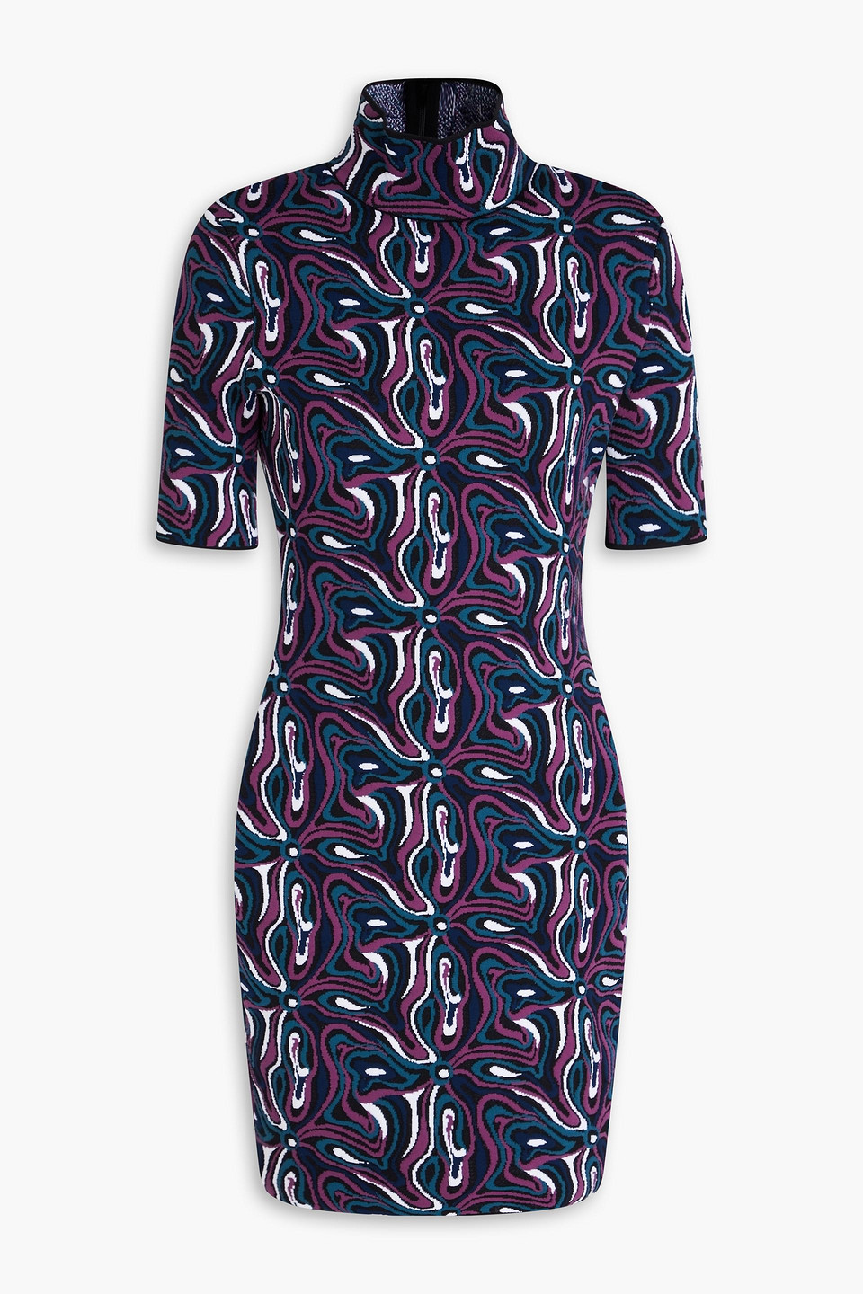 Pucci Jacquard-knit Mini Dress In Blue