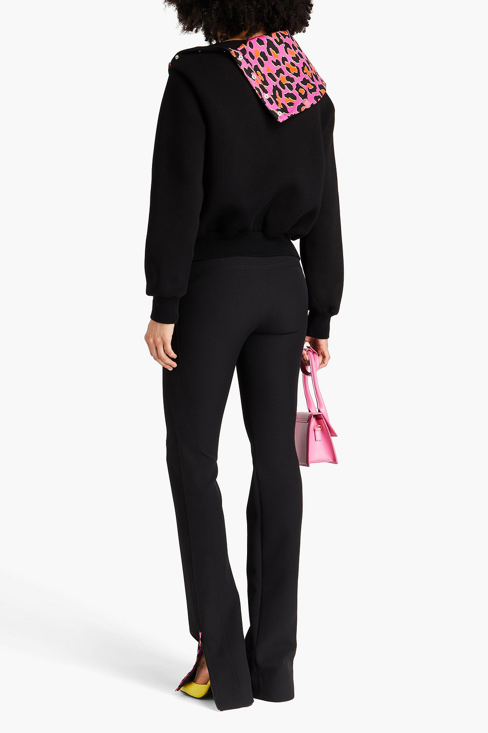 PUCCI TWILL-TRIMMED STRETCH-CREPE FLARED PANTS