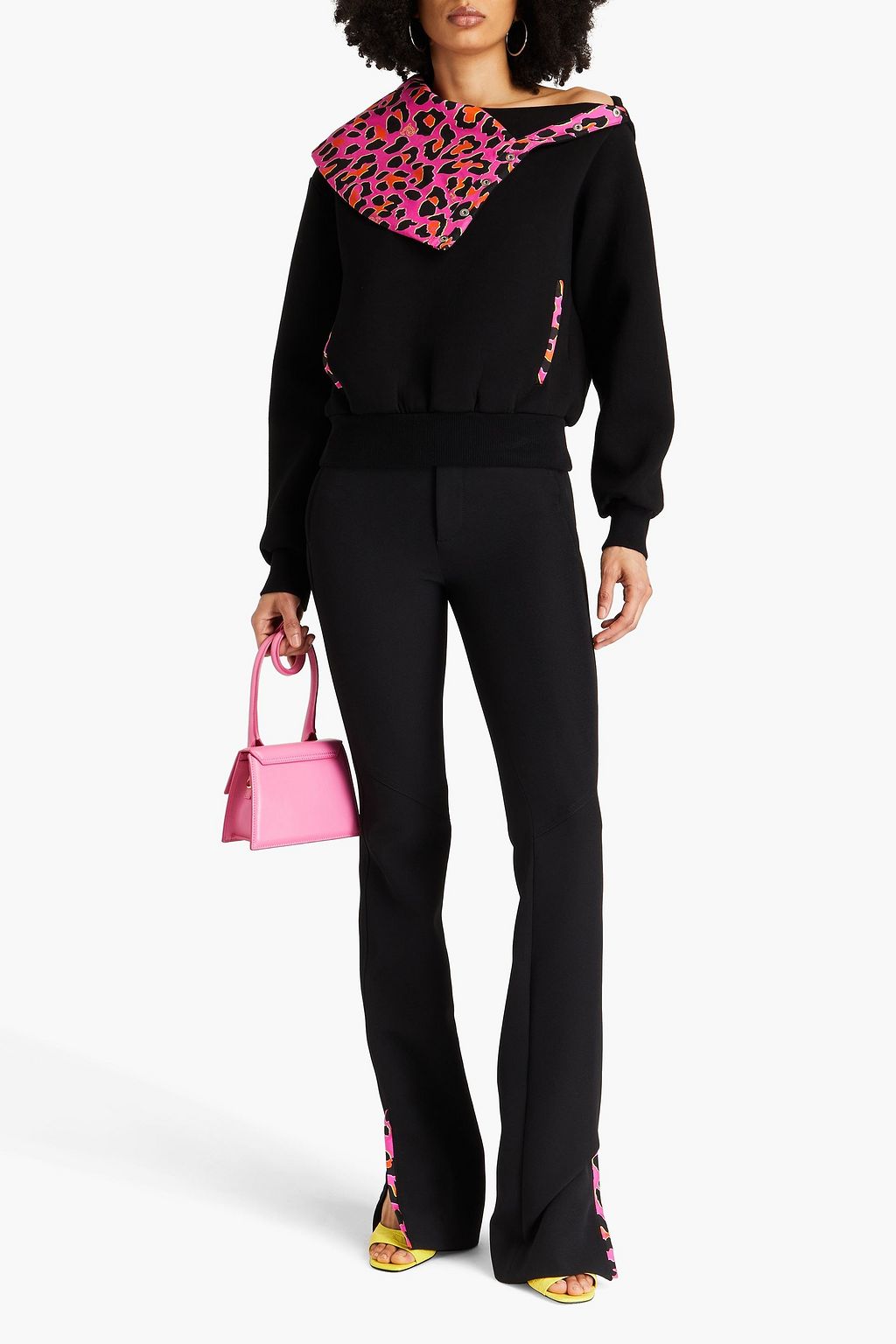 PUCCI Twill-trimmed stretch-crepe flared pants