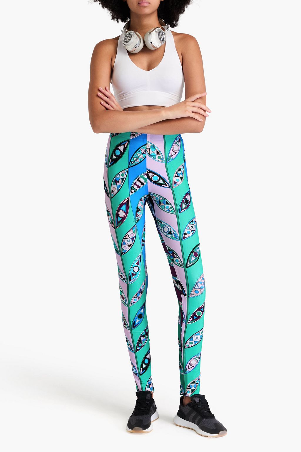 PUCCI بنطلون ضيق من نسيج مطاط ومزين بطبعات