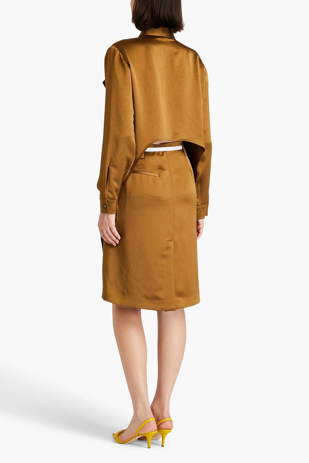VICTORIA BECKHAM Crinkled crepe-satin skirt