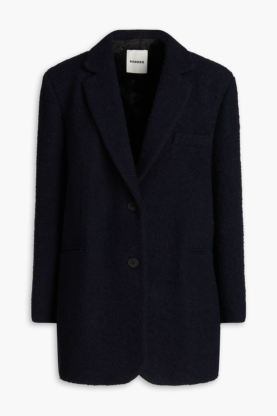 Sandro Bouclé-tweed Blazer In Blue