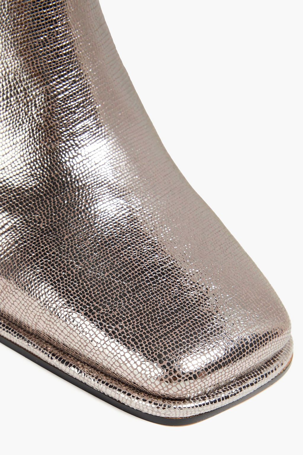 SAM EDELMAN حذاء بوت بطول الكاحل من جلد بملمس نافر بلون معدني