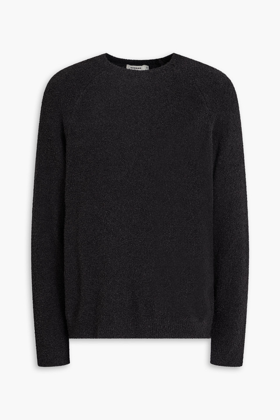 sandro - bouclé-knit cotton-blend sweater - gray - xxs